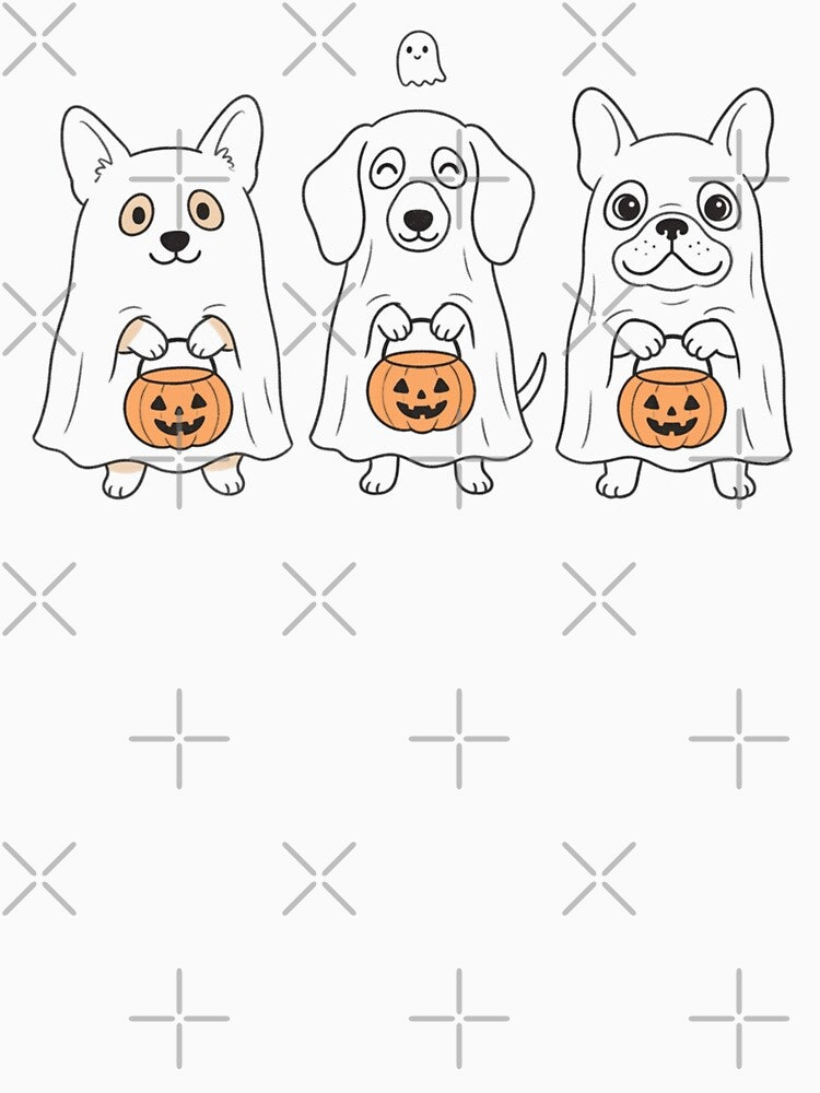 Ghost Dog Cute Halloween Sheet Ghost Dog Breeds Corgi Frenchie Dachshund by KreatoLab