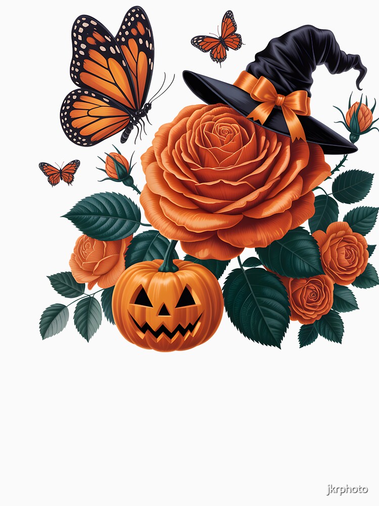 Halloween Butterfly and Rose Composition by jkrphoto