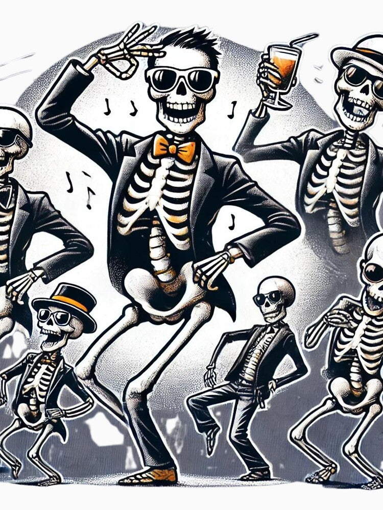 "Coolest skeleton at night party" by taworn