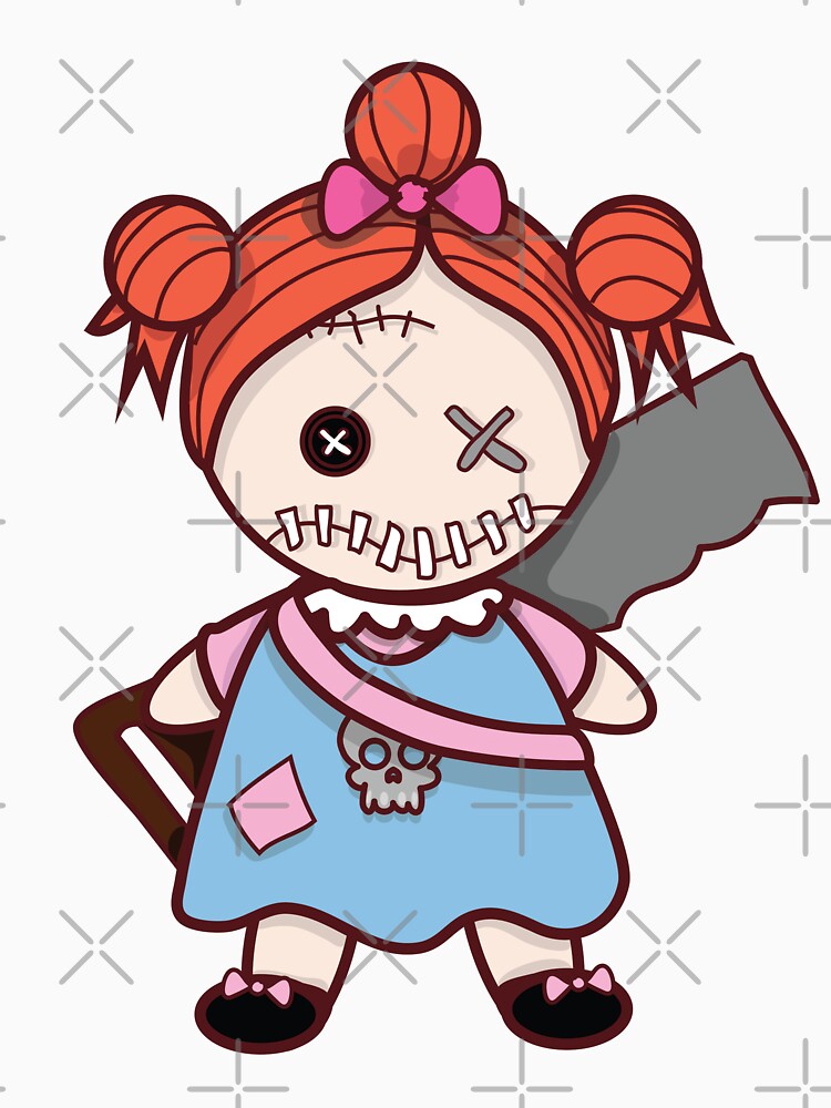 Creepy Cute Doll — Kawaii Horror Halloween Art for Spooky Season by Mrsmauve