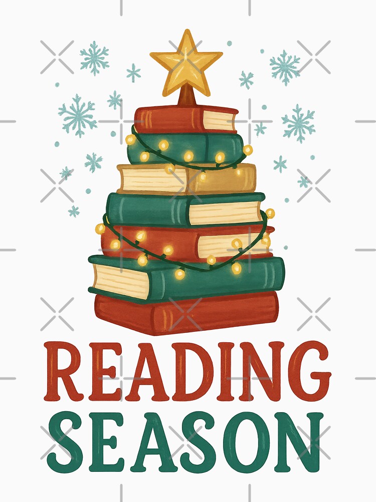 Reading Season – Cozy Christmas Book Tree Holiday Design for Book Lovers by inkoutninja