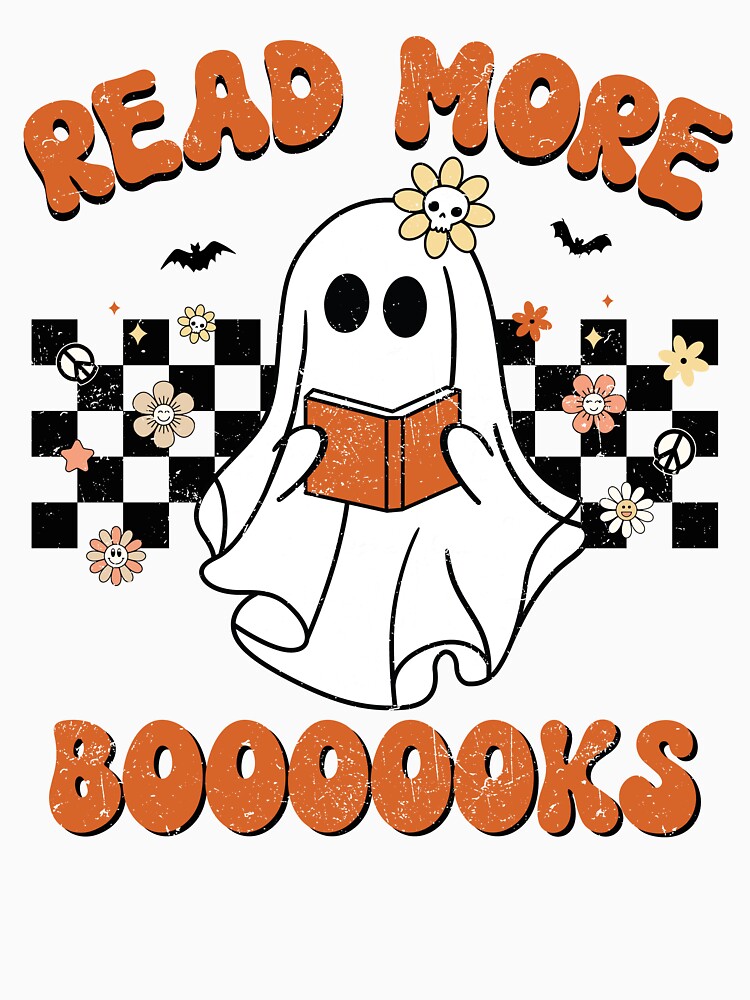 Vintage Groovy Halloween Read More Books Cute Boo read a book by mrxova