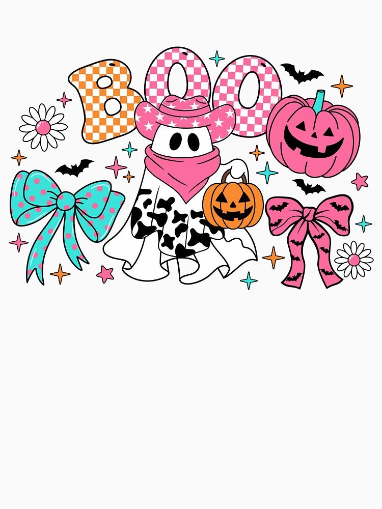 Cute Pink Cowgirl Ghost Western Halloween Boo by KroghDs