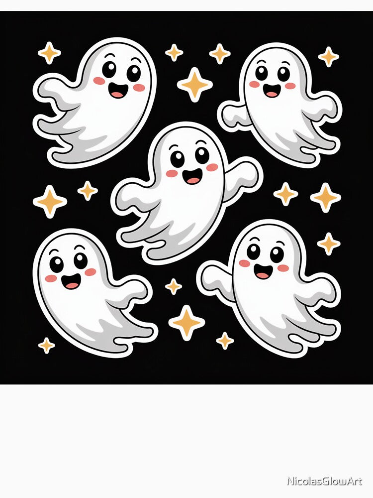 Cute Halloween Ghosts | Sticker by NicolasGlowArt