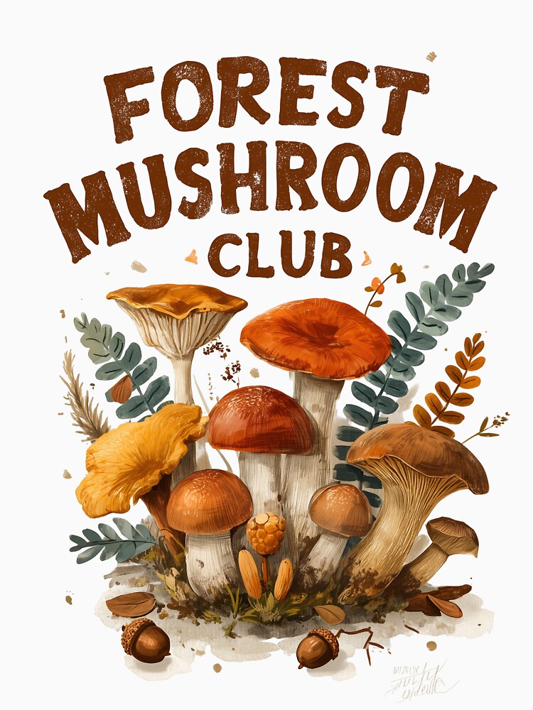 Forest Mushroom Club by Helenaphotoart