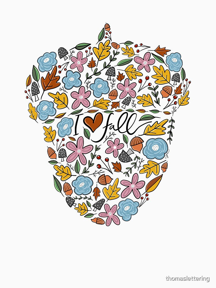 I Heart Fall Acorn by thomaslettering