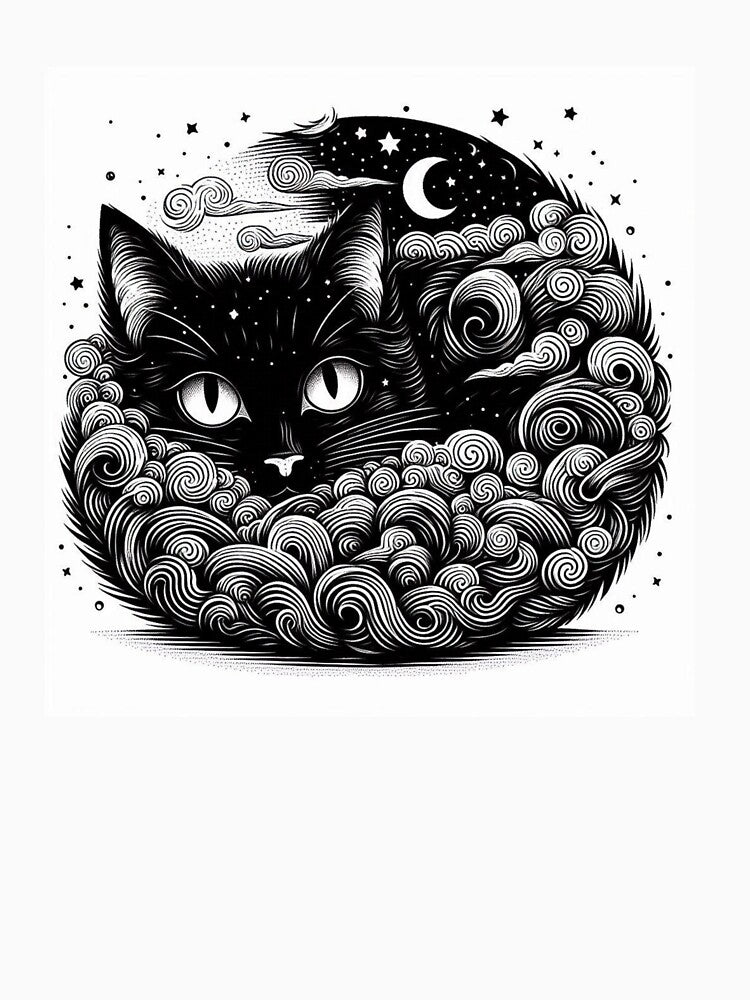 Black cat night by KlaudiaMunilla