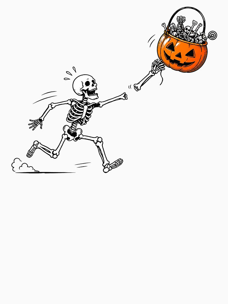 Skeleton Lost Pumpkin - Dark Humor Gothic Halloween by CatiaStudioArt