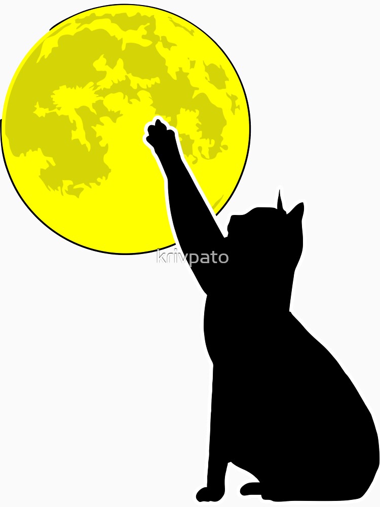 cat and moon by krivpato