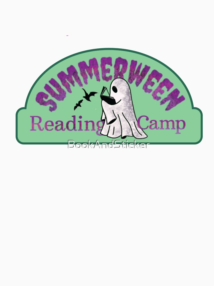 Summerween Reading Camp – Purple and Green, little Ghost and Bats by BookAndSticker