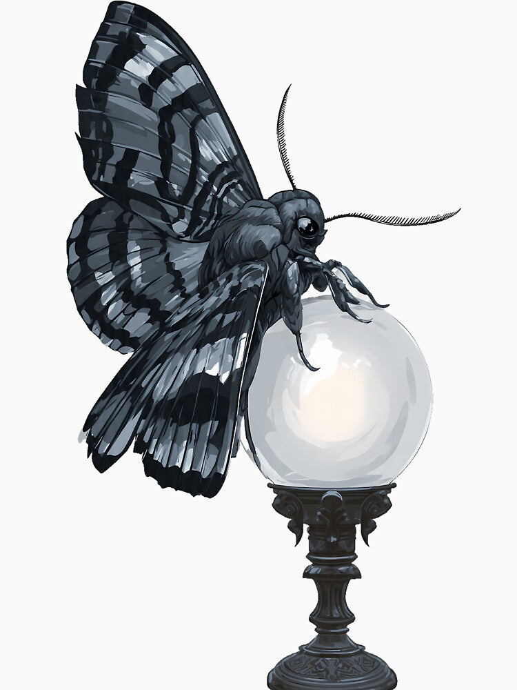 Moth and Crystal Ball by IllumeInk