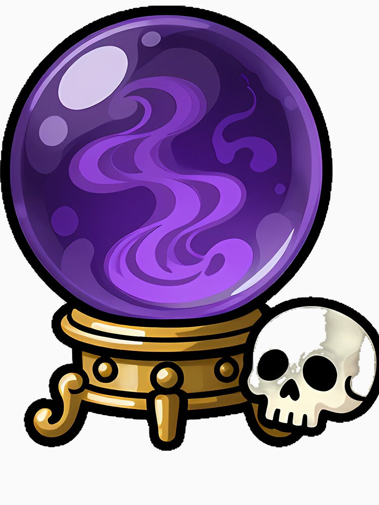 Gothic Skull with Crystal Ball by IllumeInk