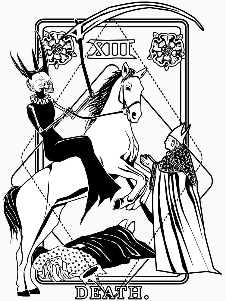 Death Tarot Card T-Shirt by LadaleStueckq
