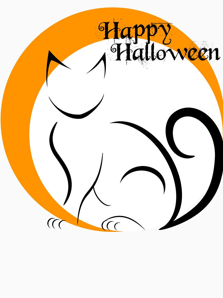 Happy Halloween Black Cat with Moon by Risa-C