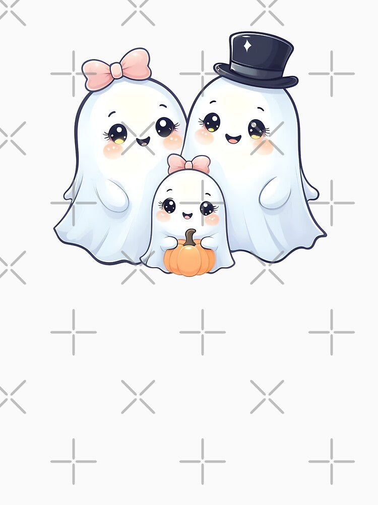 Kawaii Ghost Family with Pumpkin by The Crazy Cat Lady