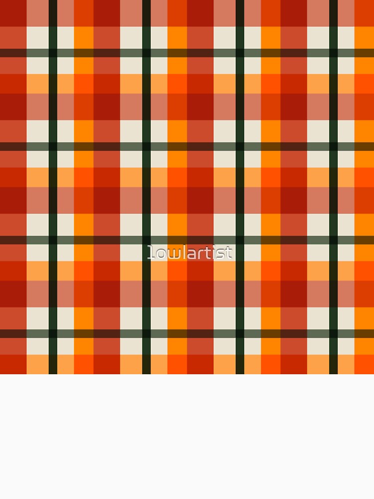 Melancholy Autumn Orange Plaid by One Owl Artist