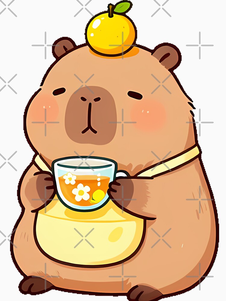 Cute Capybara Barista with Chamomile Citrus Tea Icon by pumsquare