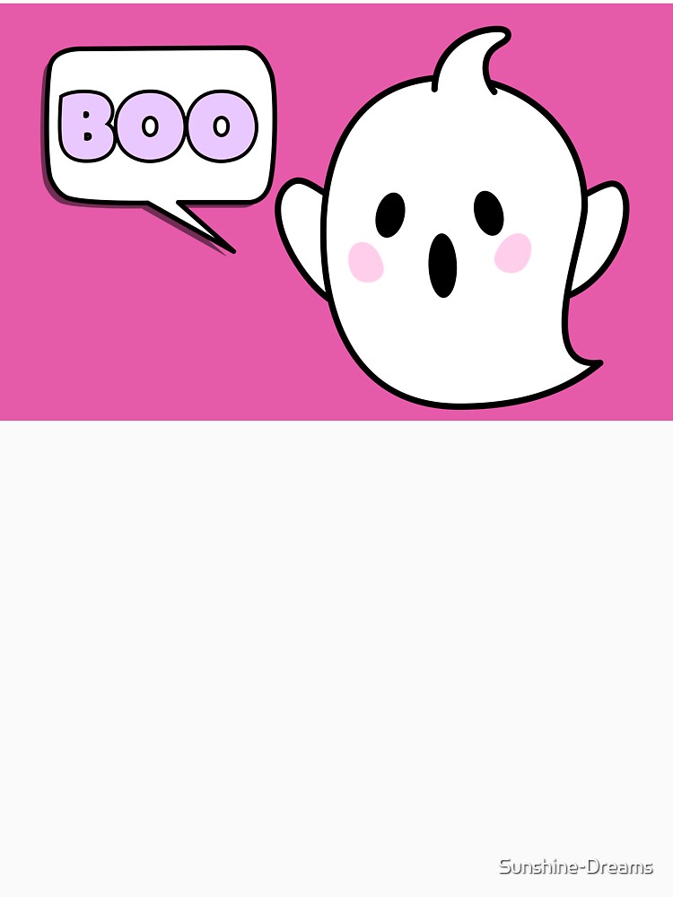 Cute Ghost Says Boo Halloween Pink by Sunshine-Dreams