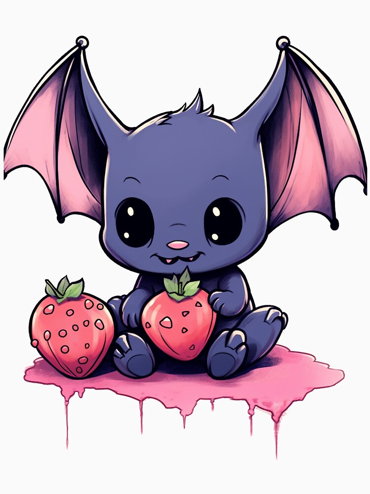 Vampire bat with strawberries by defencepalaces