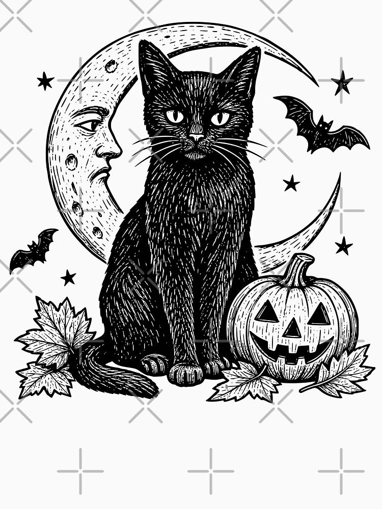 Vintage Halloween Cat by TeeVerse27