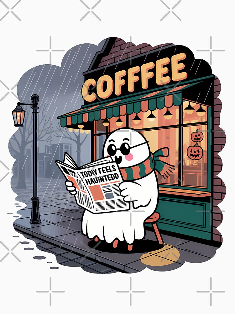 Today Feels Haunted Cozy Ghost Coffee Shop Design by Raw Tigers