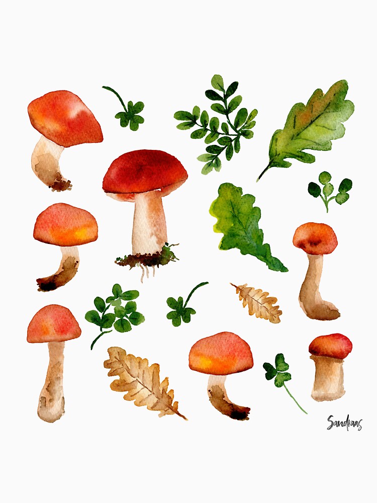 Mushrooms & Greens by SandraArtStudio