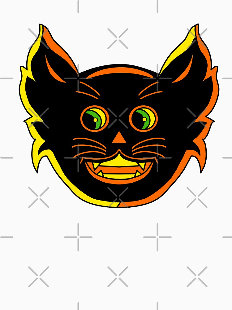 Retro Halloween Cat - Vintage Style Halloween Cat by Crystal Coven Creations