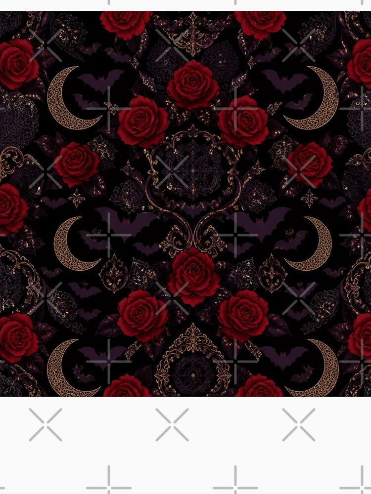 Vampire Romance Roses & Bats Gothic Halloween by StickyGuys