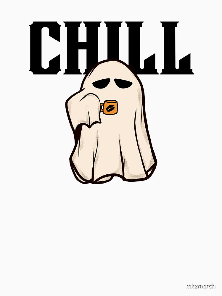 Chill Ghost with Coffee by mkzmerch