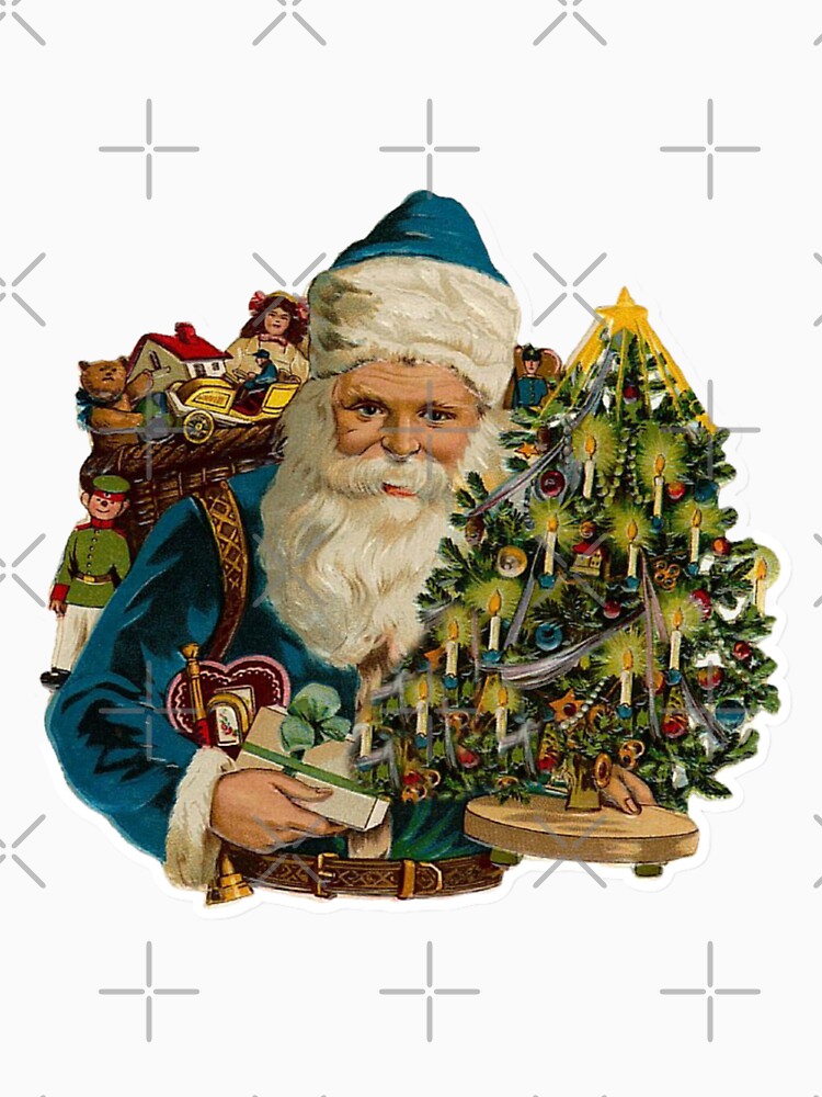 Vintage Santa with Christmas Tree by silviaol