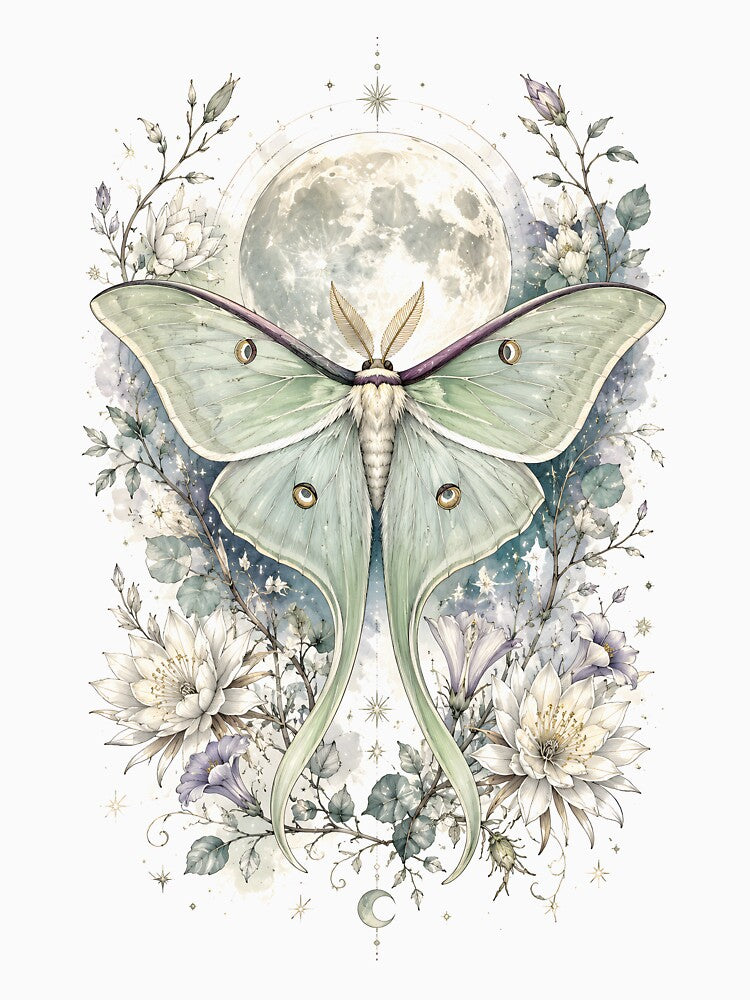 Luna Moth - Keeper of the Moon Garden by Shadow Sprite Art