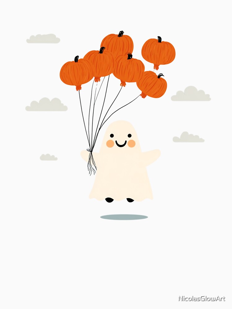 Ghost with Balloons Pumpkins by NicolasGlowArt