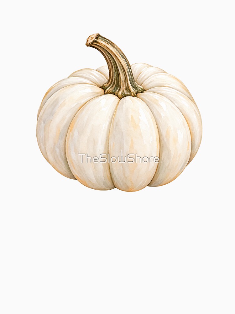 White Pumpkin Watercolor | Cozy Fall Aesthetic by TheSlowShore