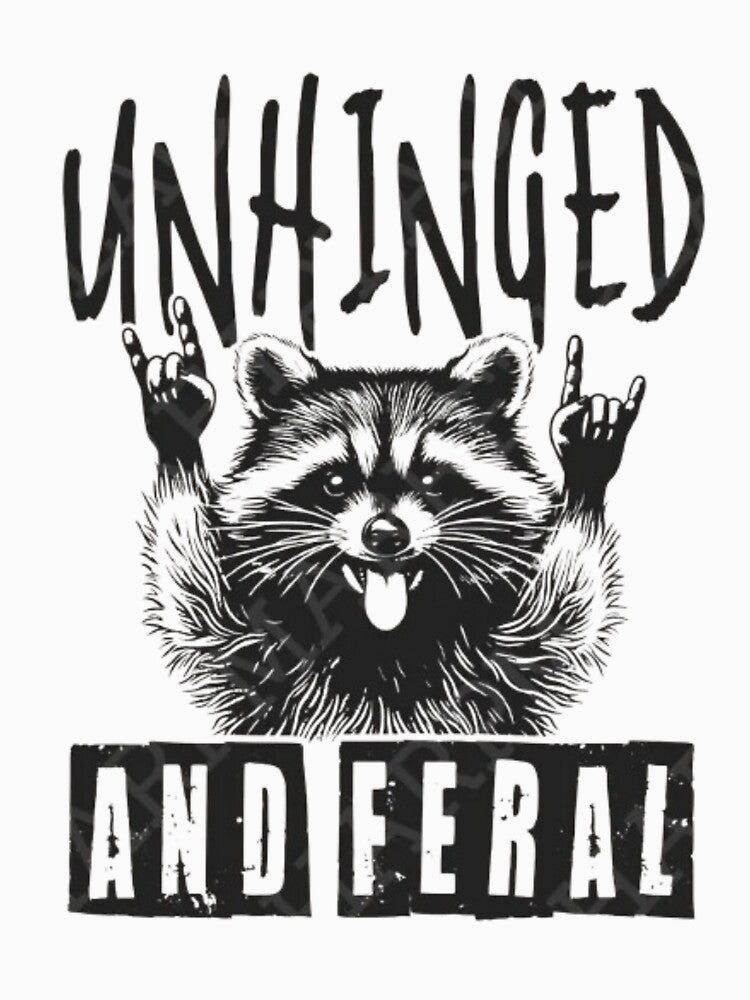 Unhinged and Feral Raccoon | Funny Crazy Trash Panda Design by Colorful-Garden