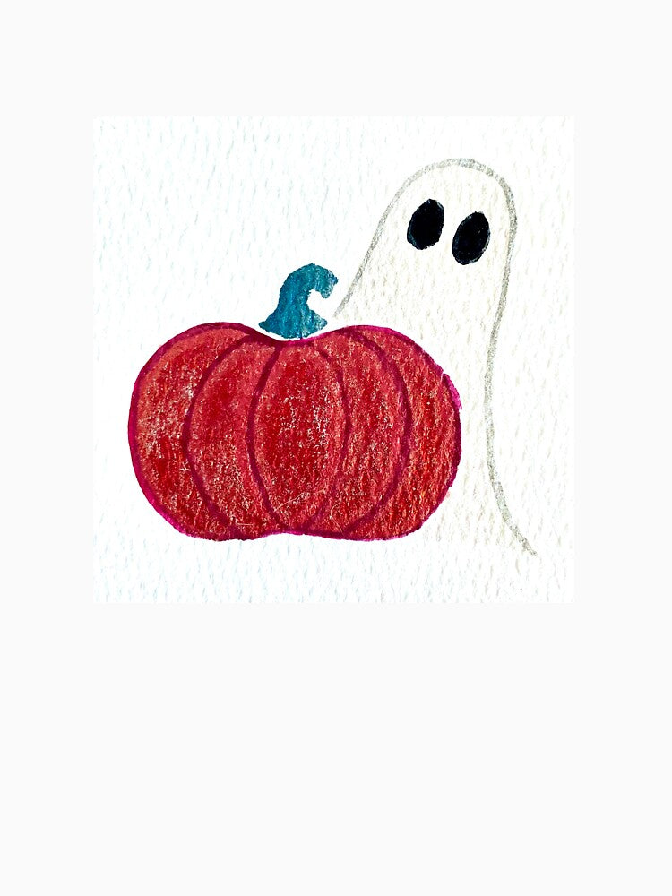 Cute Ghost and Pumpkin by AmyStorybook