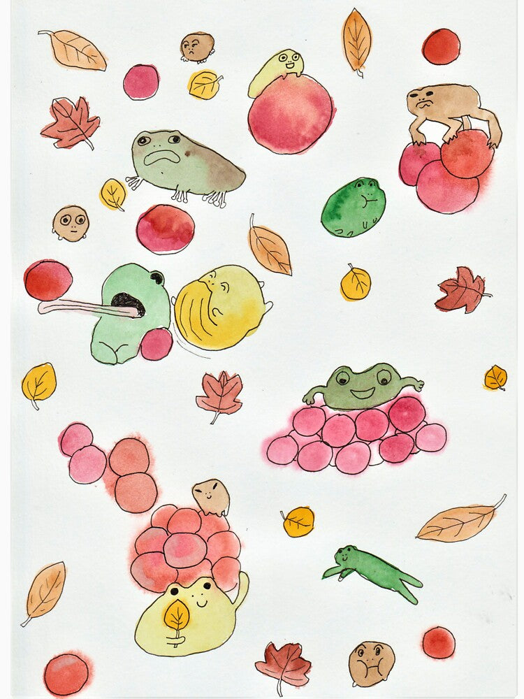 Frogs and cranberries by Platypusafro