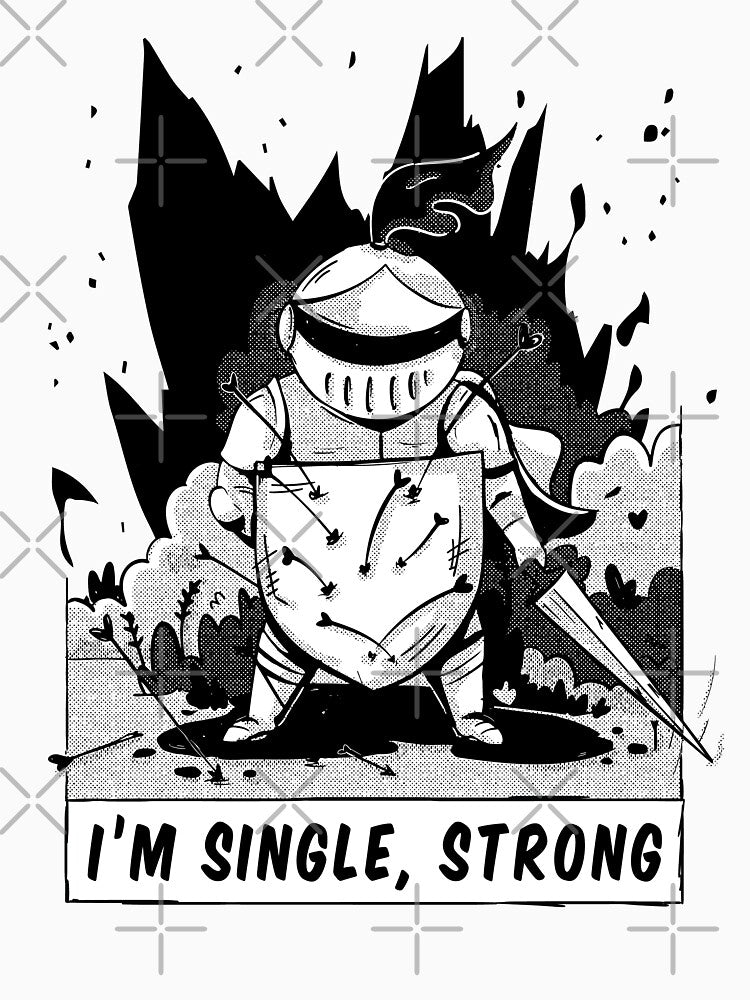 I'M SINGLE, STRONG - Cool Valentines Shirt for Singles, Single Tarot Card T-SHIRT by Artrographic