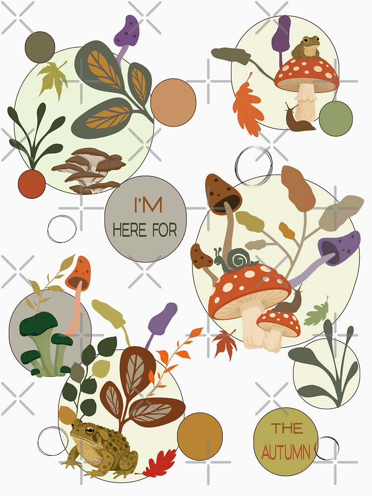 Mushroom Fungi Toad Garden Life Circle Pattern Garden Lover by Vibria Pattern Studio