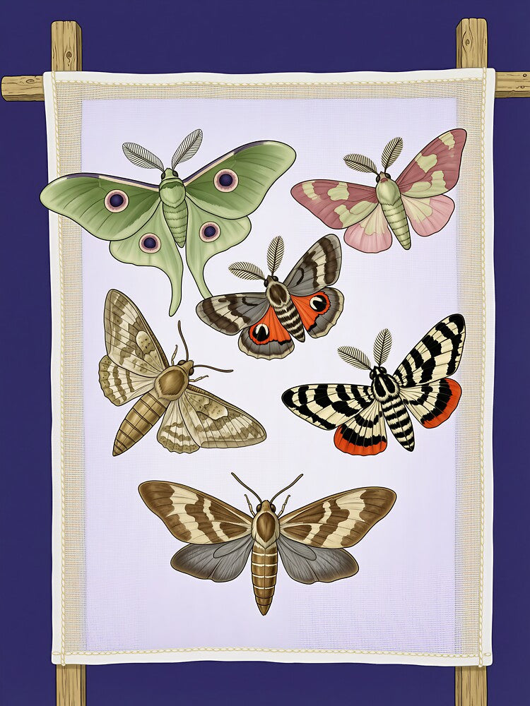 Moth Night Watcher Entomology Illustration by DIUMERI