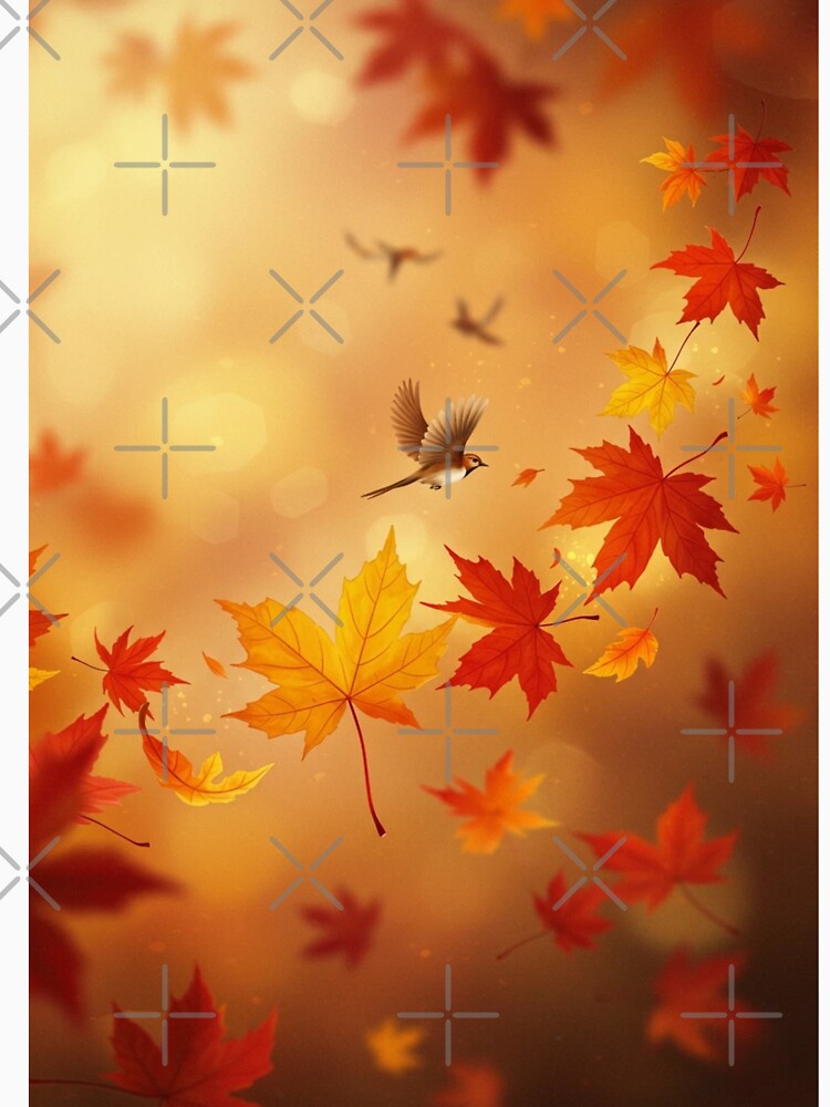 Autumn maple leaves red with yellow classic tshirt by anandsiva2703
