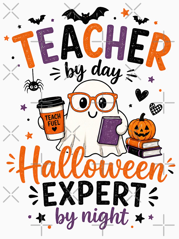 Teacher by Day Halloween Expert by Night – Cute Ghost Teacher Design by Gallery-yuuna