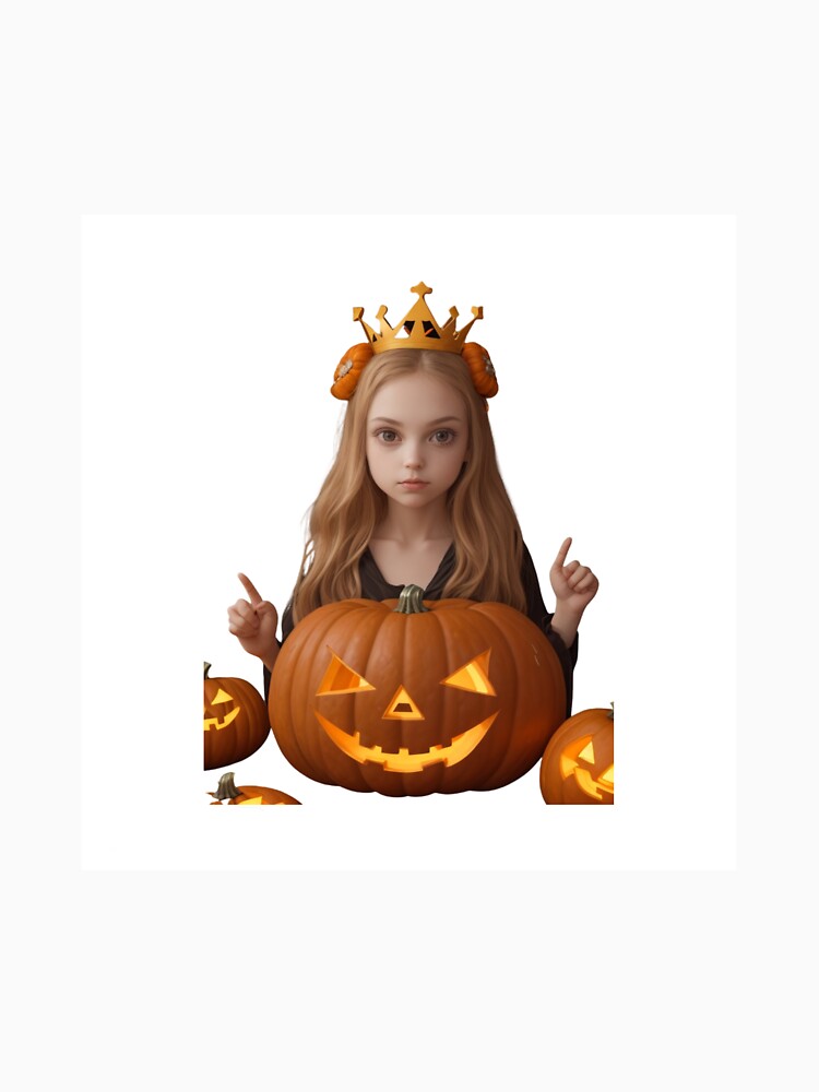 Clipart of a cute girl with Halloween pumpkin by Vegasstickers