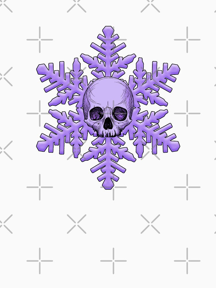 Christmas Pastel goth snowflake with skull mint and purple by FatBirdie