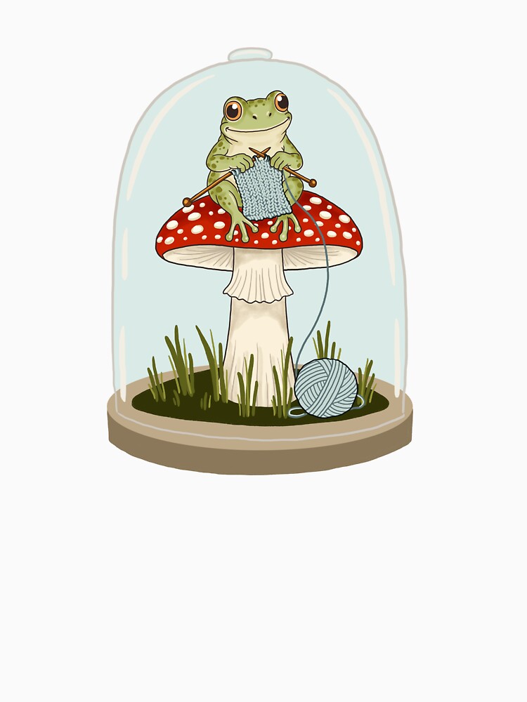Knitting Frog on Mushroom by OHBOY! Handmade