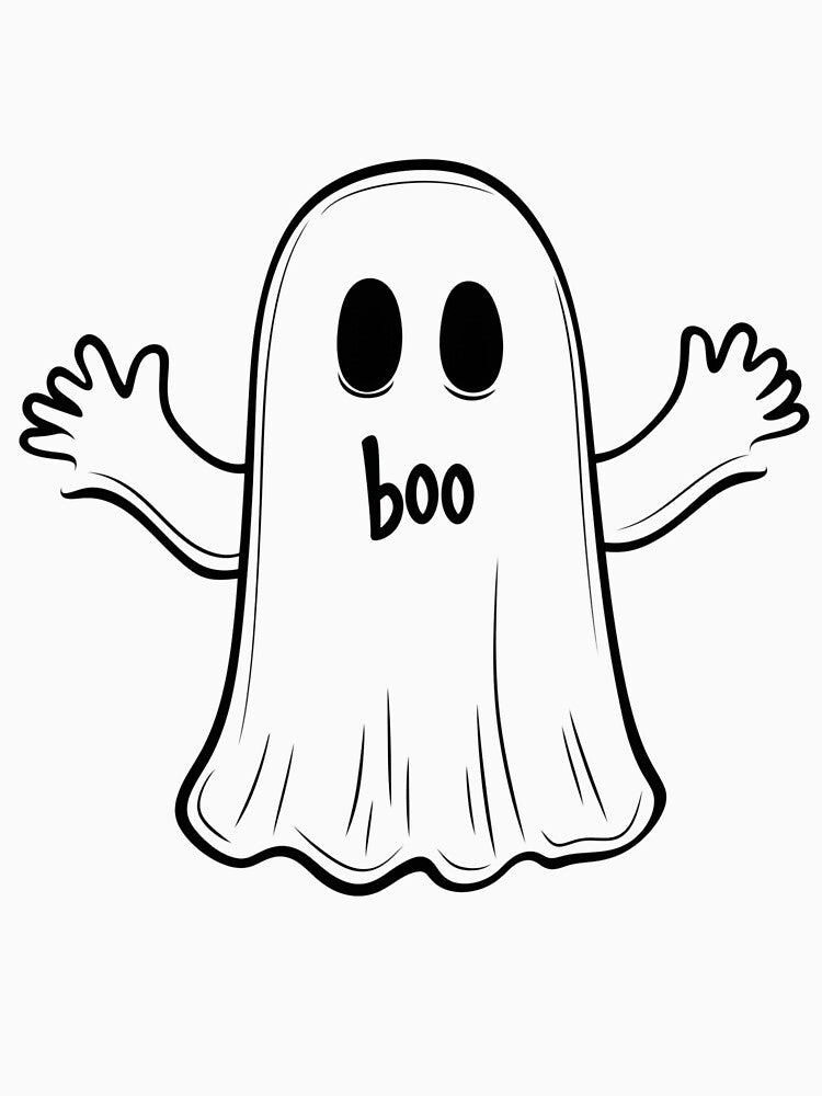 Cute Ghost Saying Boo by IllustrifyArts