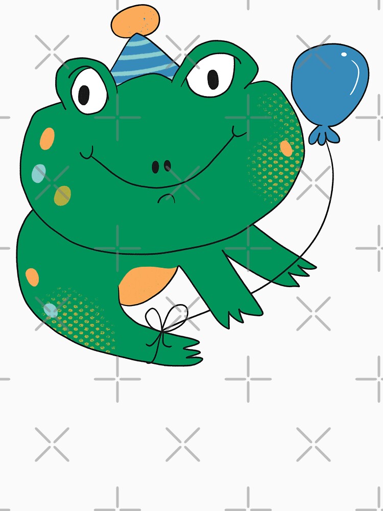 Birthday Party Freddy Frog (Blue) by yellowflowerhut