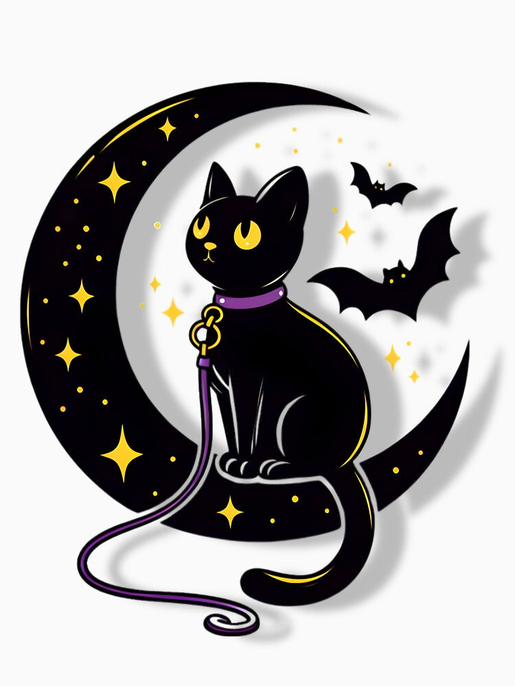 Cat, moon, night combination, gothic cute cat by innovationTR