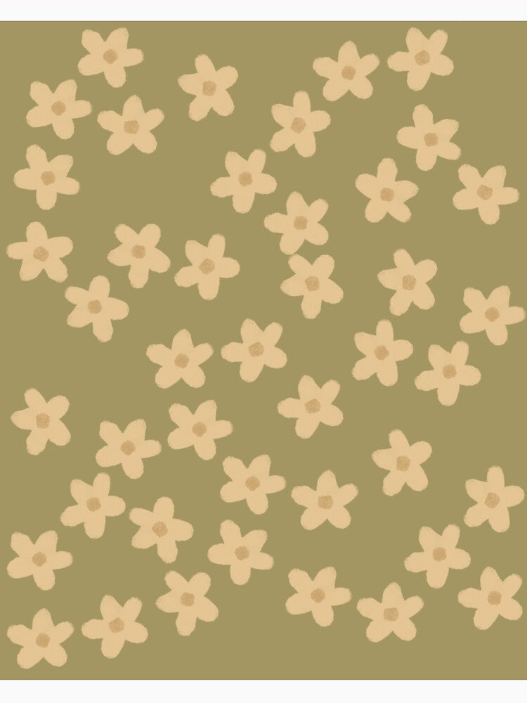 Fall Floral Daisy Print in Light Green by WildeandCo