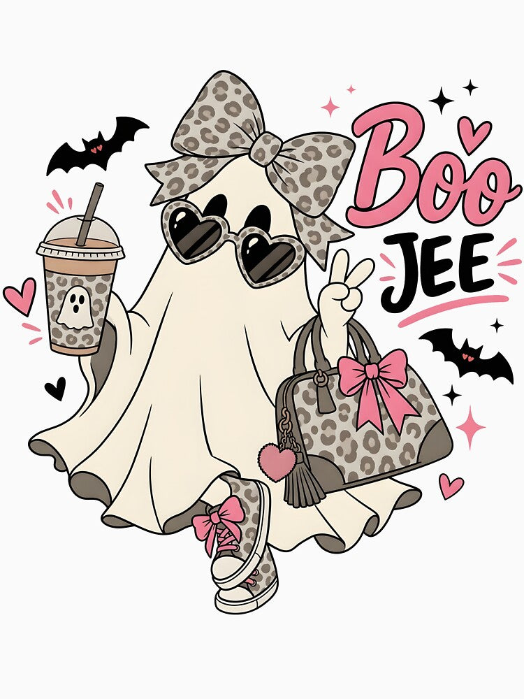 Boo Ghost Leopard Bow Cute Halloween by KroghDs