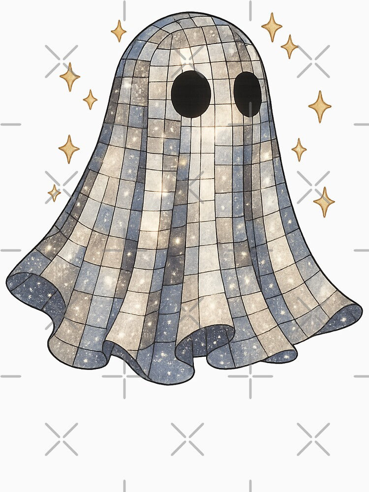 Sparkly Disco Ghost Halloween by Clinomania Art